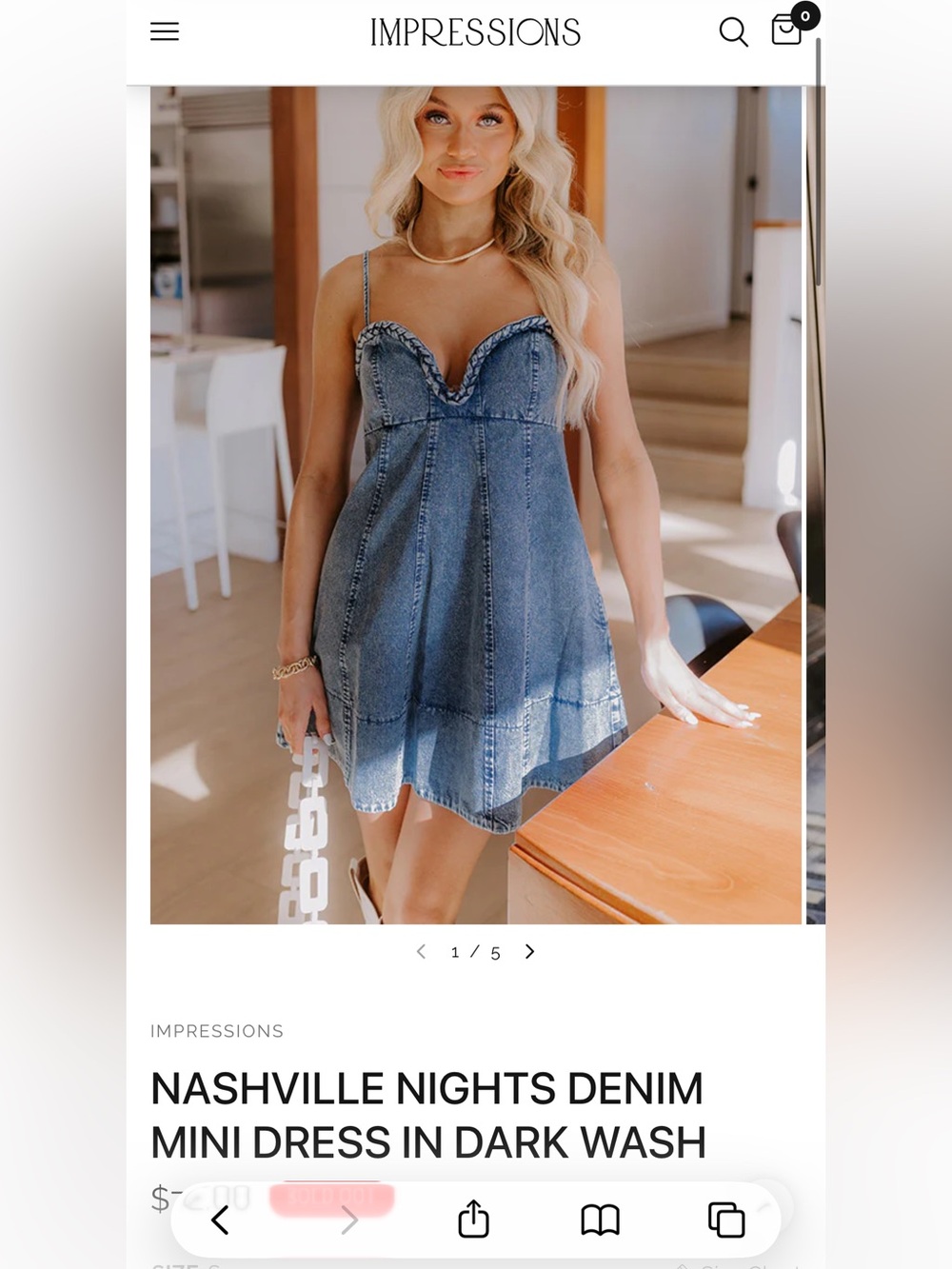 Impressions Denim Blue Mini Dress